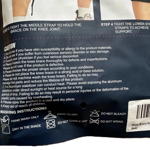 Patellar Knee Brace One Size Black Adjustable Support NEW Unisex Support Brace - Picture 4 of 7